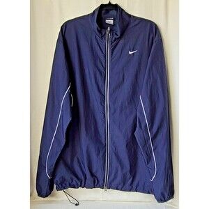 Nike Men's XL Lightweight Full Zip Windbreaker Jacket Navy Reflective Running